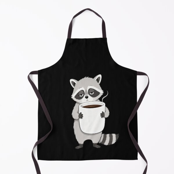 Item preview, Cute Sleepy Raccoon Holding Large Hot Coffee Mug designed and sold by FlatInkStudio.