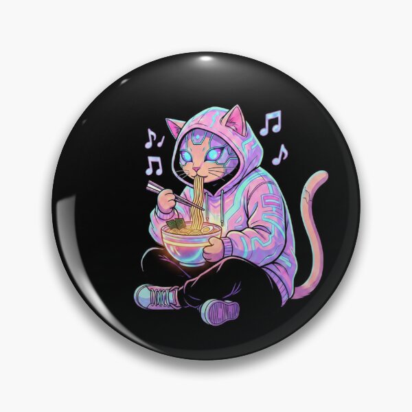 Item preview, Cyberpunk Lo-Fi Ramen Cat designed and sold by V-ZRO.