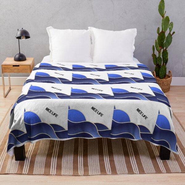 Item preview, Nice Life – Abstract Wave Art Cobalt Blue designed and sold by N0irNest.