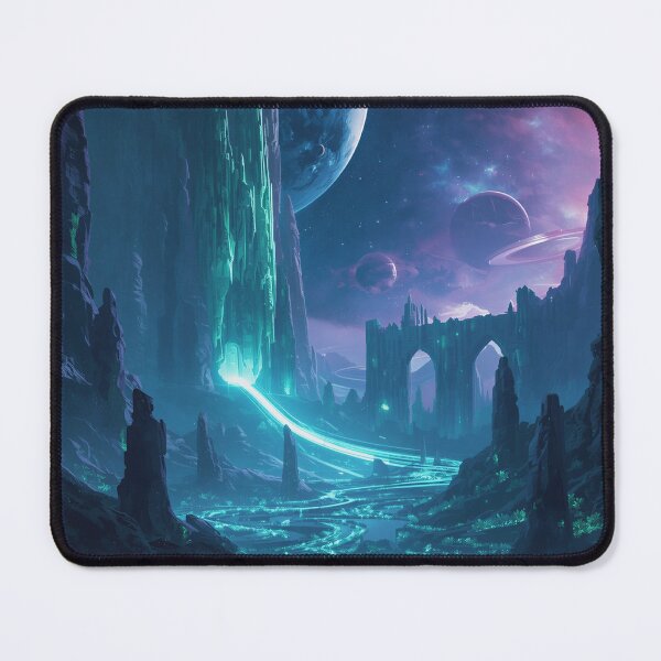 Item preview, Eternal Sky Cathedral Sci-Fi Fantasy Alien Landscape designed and sold by Luminous Wilds.