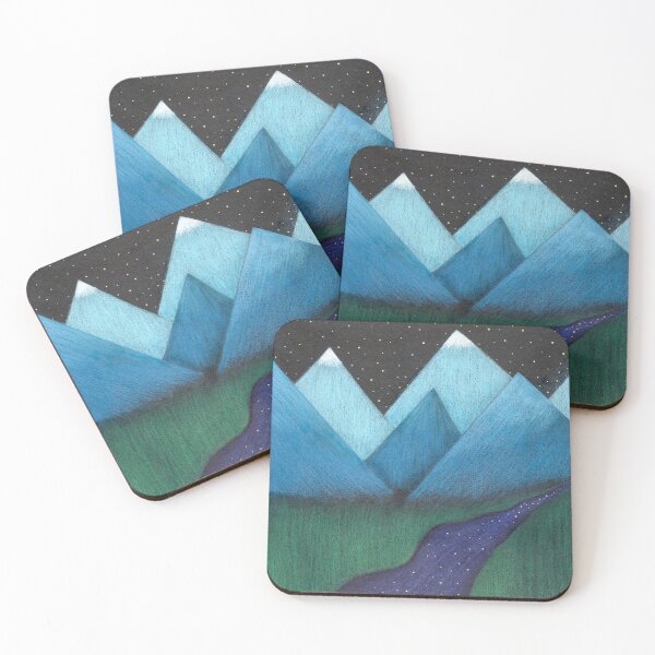 Item preview, Starry Mountain River Night Landscape Art designed and sold by Farnwirbel – Art.