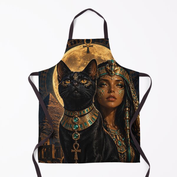 Item preview, Egyptian Queen and her Cat - Golden Moon & Pyramids designed and sold by thirtyonestars.