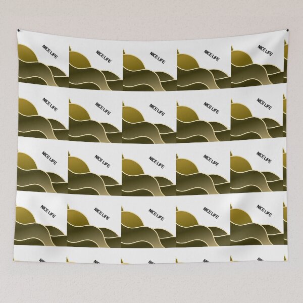 Item preview, Nice Life – Abstract Wave Art Olive Gold designed and sold by N0irNest.