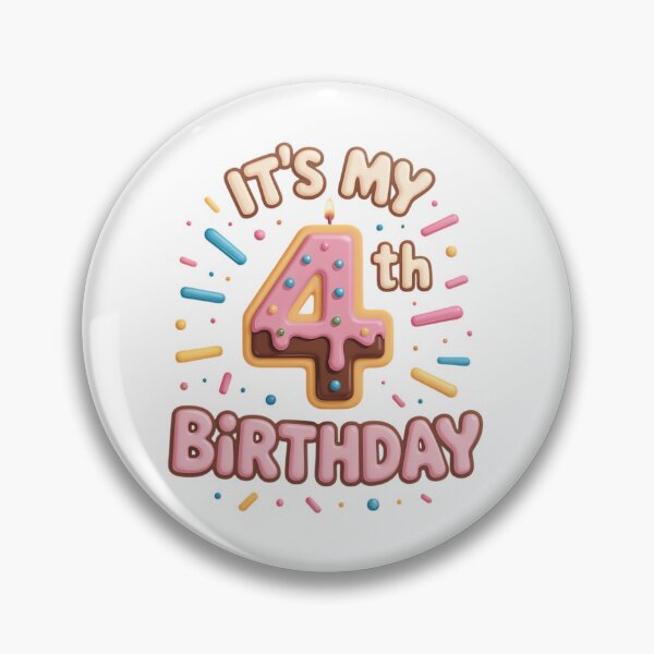 Item preview, It's My 4th Birthday Donut - 4 Years Old B-day Girl designed and sold by SapfireStuArt.