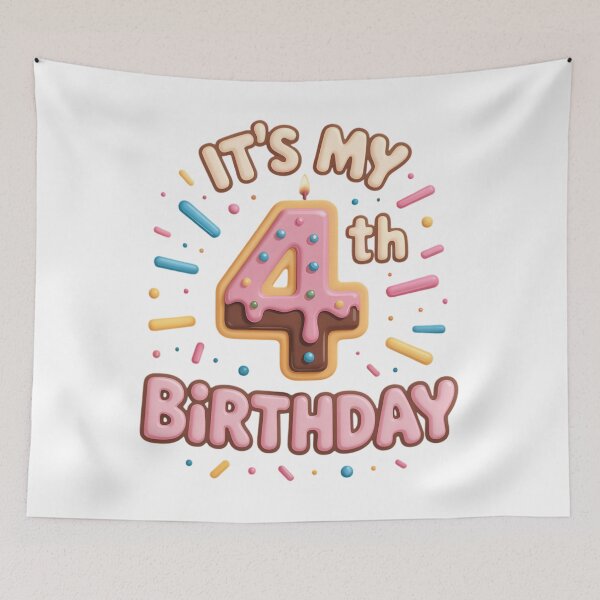 Item preview, It's My 4th Birthday Donut - 4 Years Old B-day Girl designed and sold by SapfireStuArt.