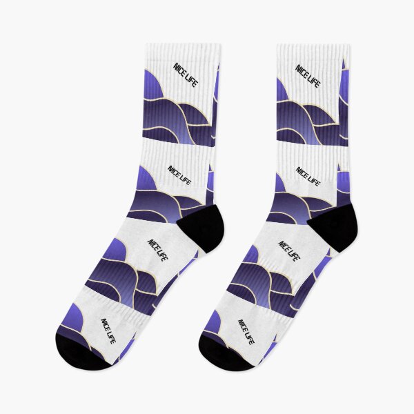 Item preview, Nice Life – Abstract Wave Art Indigo Purple designed and sold by N0irNest.
