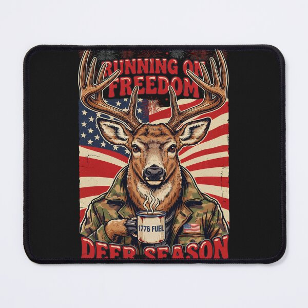 Item preview, Running On Freedom Deer Season Camo Hunting Patriotic designed and sold by Original1977.