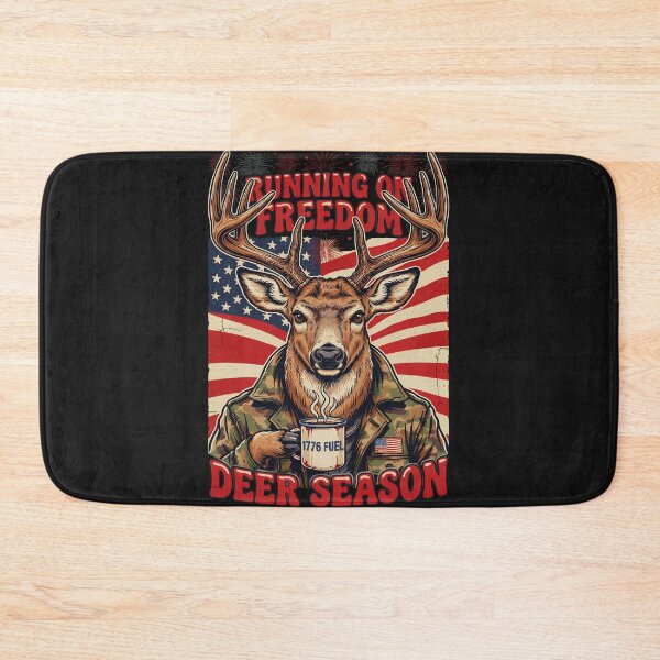 Item preview, Running On Freedom Deer Season Camo Hunting Patriotic designed and sold by Original1977.