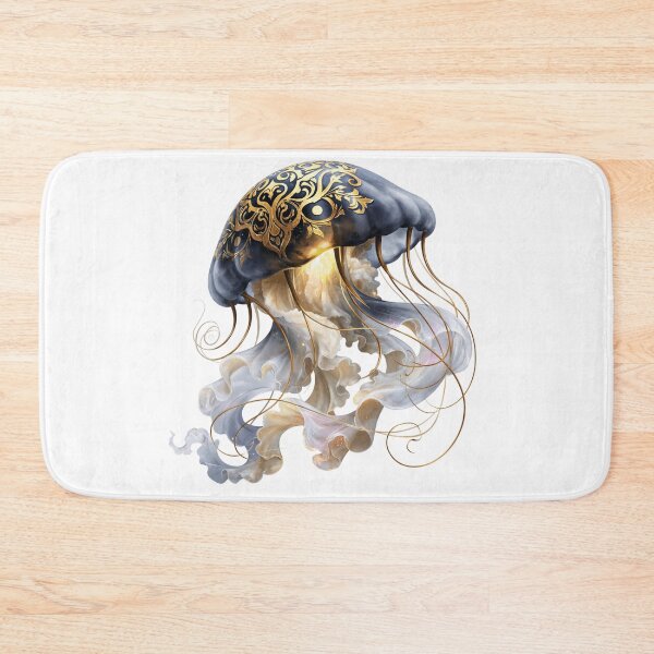 Item preview, Elegant Celestial Jellyfish Watercolor Art | Ornate Gold Ocean Fantasy Creature Design designed and sold by Anastasiia Yurevych.