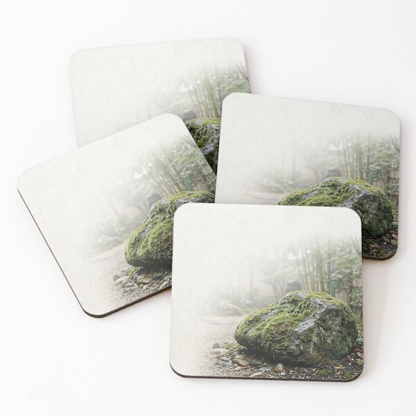 Item preview, Moss Stone in Mist | Japanese Wabi-Sabi Art | Zen Minimalist Print designed and sold by KUZU-NOHA.
