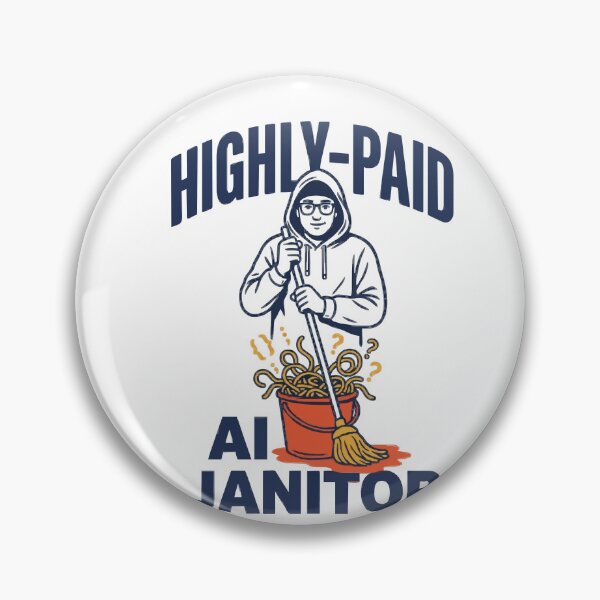 Item preview, HIGHLY-PAID AI JANITOR Funny AI Cleanup Job designed and sold by Bianca Oltean.