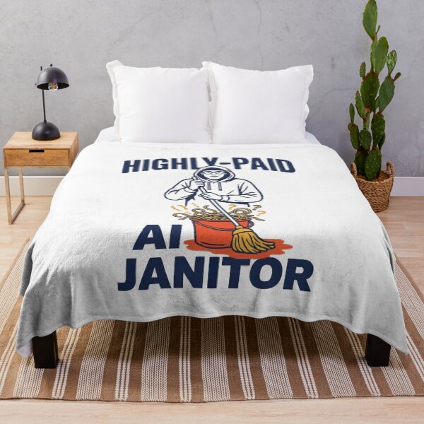 Item preview, HIGHLY-PAID AI JANITOR Funny AI Cleanup Job designed and sold by Bianca Oltean.