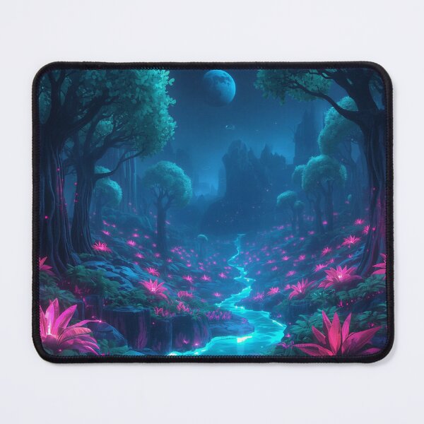 Item preview, Neon Moonlit Pandora Forest Fantasy Landscape designed and sold by Luminous Wilds.