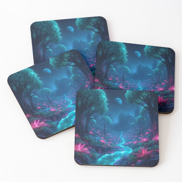 Item preview, Neon Moonlit Pandora Forest Fantasy Landscape designed and sold by Luminous Wilds.