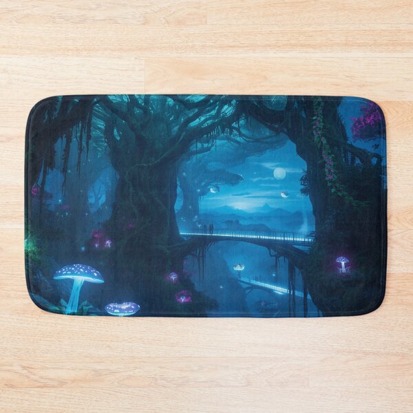 Item preview, Starlight Canopy Neon Fantasy Forest Landscape designed and sold by Luminous Wilds.