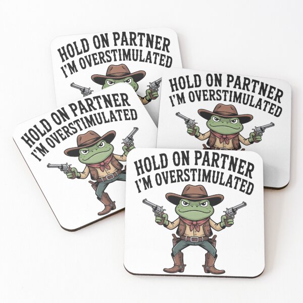 Item preview, Funny Cowboy Frog Overstimulated Meme Western Humor Neurodivergent Anxiety Sarcastic Frog Cowpoke designed and sold by designstoriesMK.