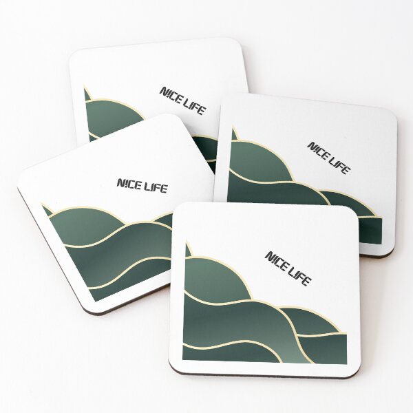 Item preview, Nice Life – Abstract Wave Art Dark Forest Green designed and sold by N0irNest.