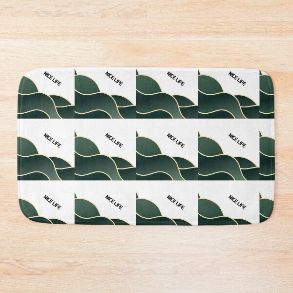 Item preview, Nice Life – Abstract Wave Art Dark Forest Green designed and sold by N0irNest.