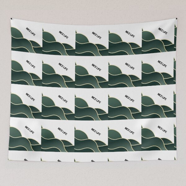 Item preview, Nice Life – Abstract Wave Art Dark Forest Green designed and sold by N0irNest.