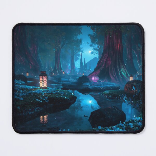 Item preview, Crystalfire Grove Neon Fantasy Forest Landscape designed and sold by Luminous Wilds.