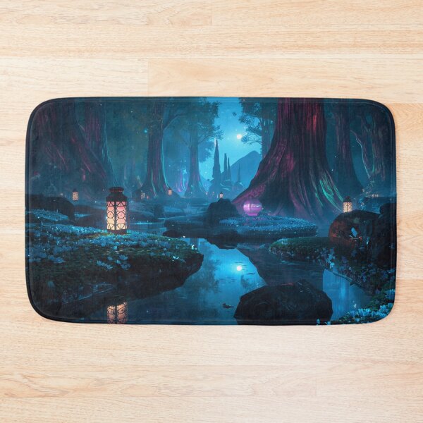 Item preview, Crystalfire Grove Neon Fantasy Forest Landscape designed and sold by Luminous Wilds.