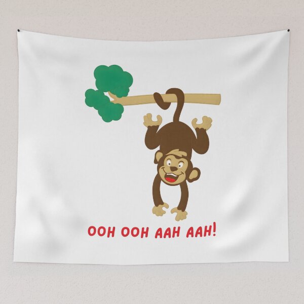 Item preview, Cute Jungle Monkey Ooh Ooh Aah Aah Cartoon Tree designed and sold by ROARSOME DESiGNS.