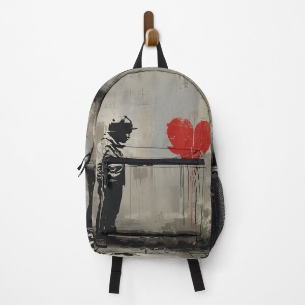Item preview, Street Mural Little Boy with Pointer and Red Heart Art designed and sold by GrinGalore.