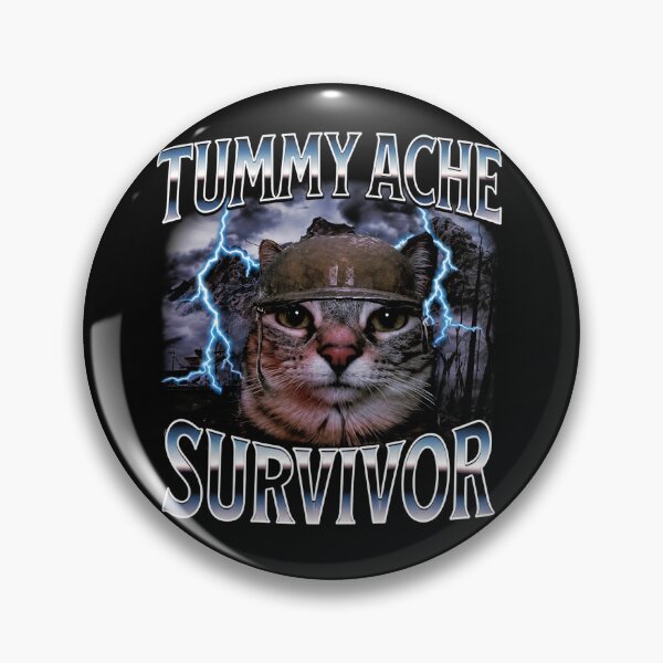 Item preview, Tummy Ache Survivor Funny Cat Meme I Survived Today's Tummy designed and sold by Starry Night Creative Art.