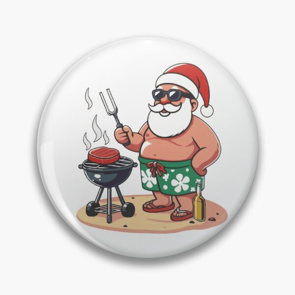 Item preview, Christmas In July Tropical Santa Summer BBQ Beer  designed and sold by Thread&Fable.
