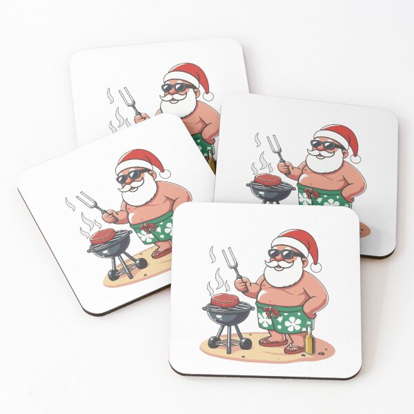 Item preview, Christmas In July Tropical Santa Summer BBQ Beer  designed and sold by Thread&Fable.