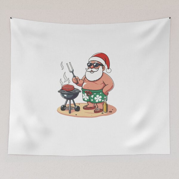 Item preview, Christmas In July Tropical Santa Summer BBQ Beer  designed and sold by Thread&Fable.