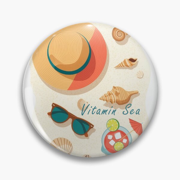 Item preview, Vitamin sea beach flat lay summer seashells sunglasses cocktail coastal aesthetic art designed and sold by icemanphotos.