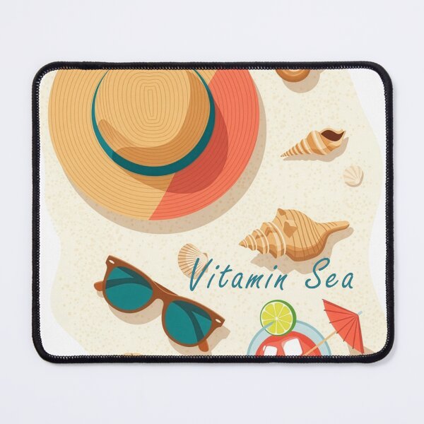 Item preview, Vitamin sea beach flat lay summer seashells sunglasses cocktail coastal aesthetic art designed and sold by icemanphotos.