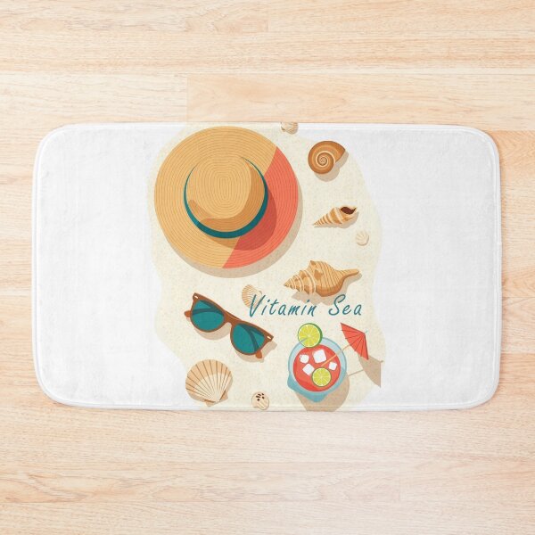 Item preview, Vitamin sea beach flat lay summer seashells sunglasses cocktail coastal aesthetic art designed and sold by icemanphotos.