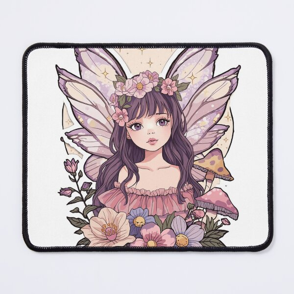 Item preview, Cute Fairy in Cottagecore Mushroom Garden designed and sold by AureliusX.
