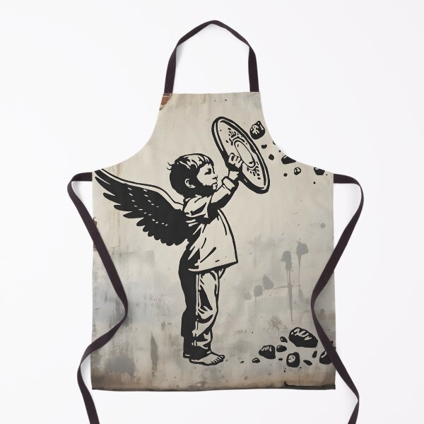 Item preview, Street Mural Little Boy with Wings and Shield Art designed and sold by GrinGalore.