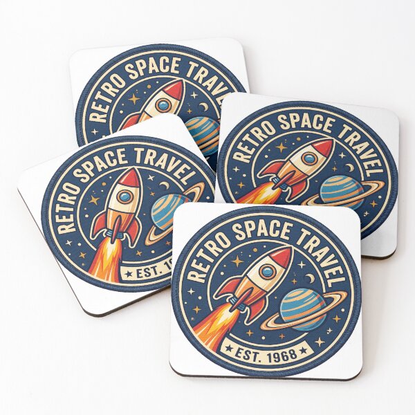 Item preview, Retro Space Travel EST 1968 Mission Patch Vintage NASA Style Rocket Art designed and sold by Void and Neon.