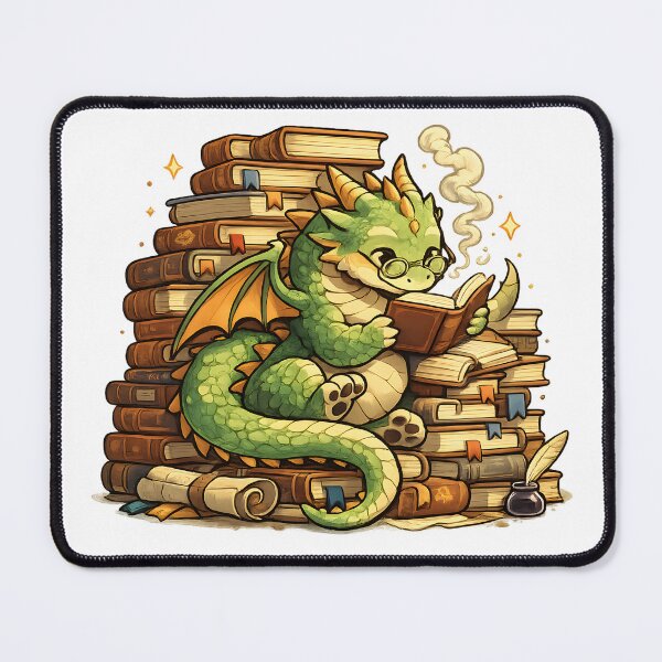 Item preview, Bookworm Dragon Hoarder of Stories designed and sold by PatiImagination.
