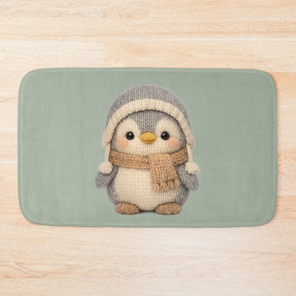 Item preview, Cute Knitted Penguin | Kawaii Cottagecore Animal Plush Art designed and sold by PopCulturePixel.