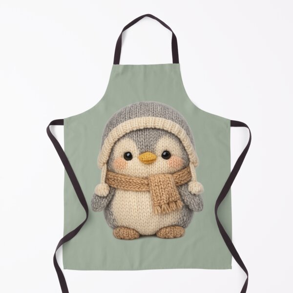 Item preview, Cute Knitted Penguin | Kawaii Cottagecore Animal Plush Art designed and sold by PopCulturePixel.