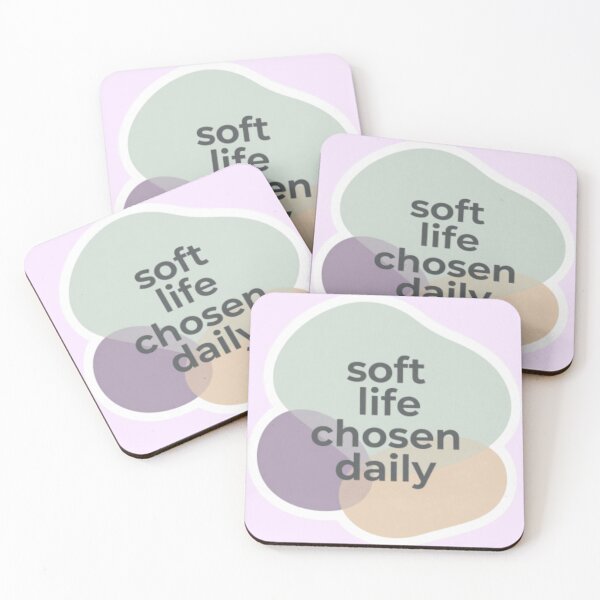 Item preview, Soft Life Chosen Daily – Inspirational Wellness Typography Design designed and sold by CosmicQuietLab.