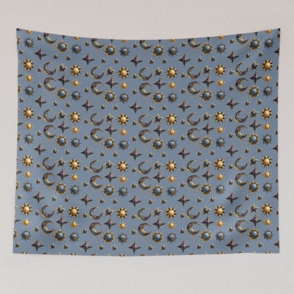 Item preview, Celestial Sun Moon and Stars Pattern | Mystic Galaxy Watercolor Seamless Cosmic Design designed and sold by Anastasiia Yurevych.