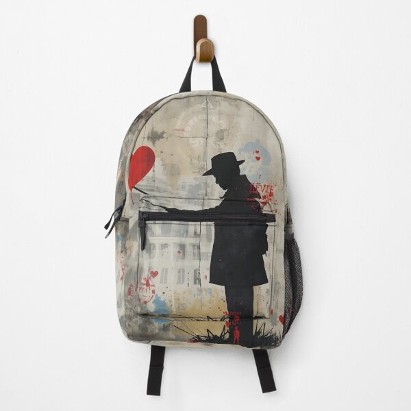 Item preview, Street Mural Man with Pointer and Red Heart Art designed and sold by GrinGalore.