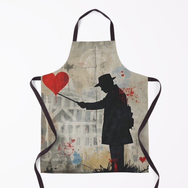 Item preview, Street Mural Man with Pointer and Red Heart Art designed and sold by GrinGalore.