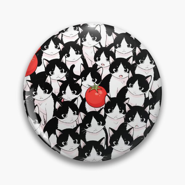 Item preview, Tuxedo Cats and Tomatoes – Anime Style Cute Pattern Design designed and sold by EmeraldeaArt.
