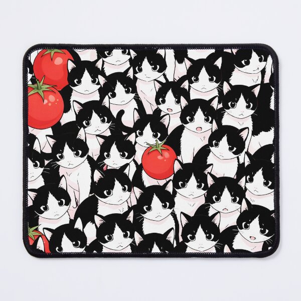 Item preview, Tuxedo Cats and Tomatoes – Anime Style Cute Pattern Design designed and sold by EmeraldeaArt.