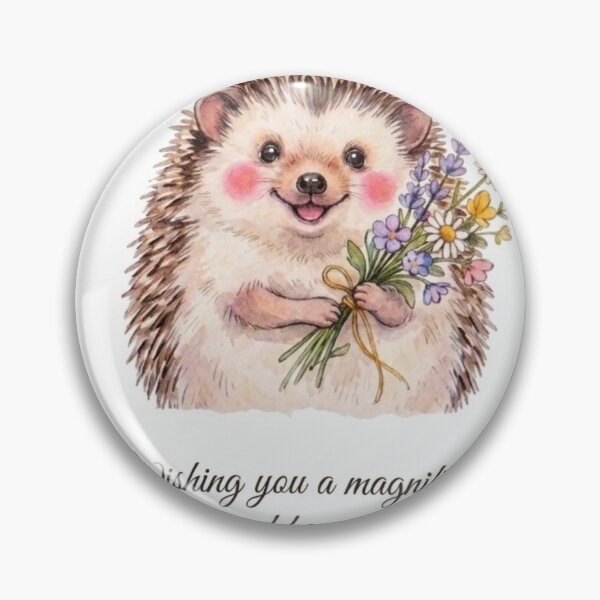 Artikelvorschau, Grußkarte mit niedlichem Igel und Blumen entworfen und verkauft von YunsCozyCorner.