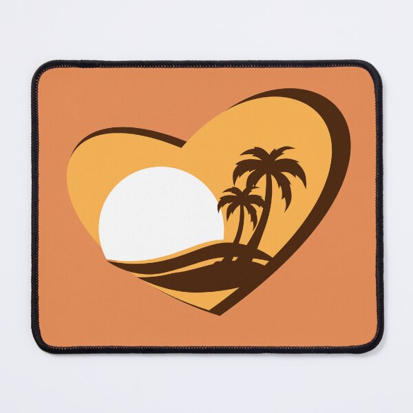 Item preview, Summer Sunset Palm Trees Heart Gold Tropical Beach Retro designed and sold by SolutionsArt.