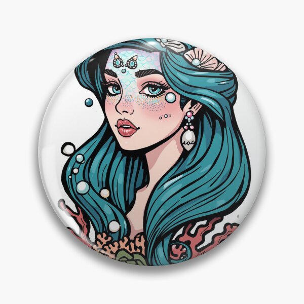 Item preview, Beautiful Mermaid with Ocean Coral and Shells designed and sold by  AureliusX.