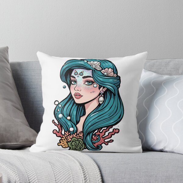 Item preview, Beautiful Mermaid with Ocean Coral and Shells designed and sold by  AureliusX.